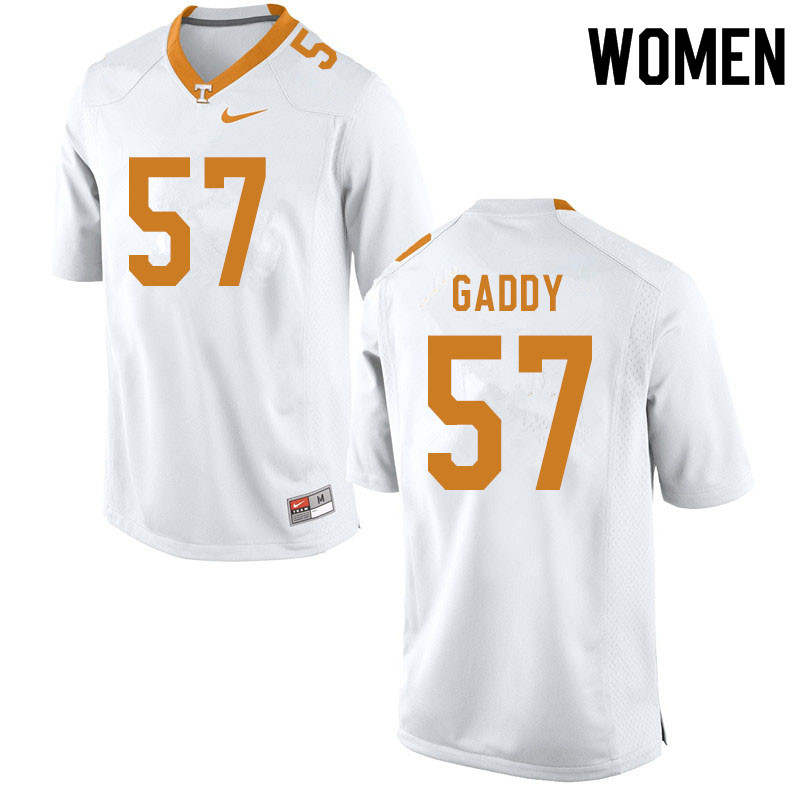 Women #57 Nyles Gaddy Tennessee Volunteers College Football Jerseys Sale-White - Click Image to Close